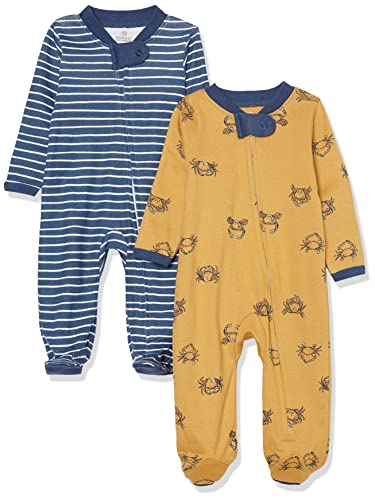 Image of HonestBaby Baby 2-Pack Organic Cotton Footed Pajama Sleep & Play