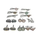 Araujobargain DC Cufflink and Tie Clips Set - Novelty Jewelry for Men, Women, Boys, Girls - Superhero Merchandise Collectibles with Gift Box - Comic Geek Presents for Christmas, Birthday, Wedding