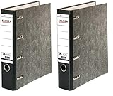 Original Falken Recycling-Doppelordner Wolkenmarmor. Made in Germany. 7 cm breit schwarz für 2x DIN...
