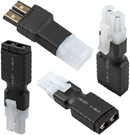 Acekeeps RC Battery Charger Adapter Compatible with TRX Connector to Tamiya Male Female, Charging or Converting Battery Plugs (4-Pack)