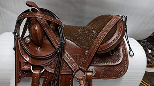 image for Generic Tasmiya Western Leather Barrel Racing Pleasure Trail Horse Sad