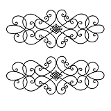 Resama Scrollwork Metal Wall Art, 15.7 x 6.2 Inch Wrought Iron Style Decorative Wall Plaque, Vintage Filigree Scroll Wall Hanging for Living Room Bedroom, Rustic Ornate Home Decor