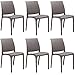 set di sedie poltrone da giardino in plastica design moderno (Brown, 6)