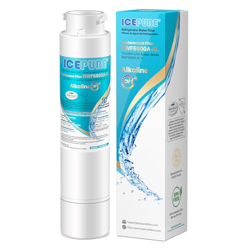ICEPURE Alkaline RWF5800A-AL Refrigerator Water Filter Replacement for Frigidaire EPTWFU01, EWF02, Pure Source Ultra II, PureSource Ultra 2, GP006, BO022, MR022, SCWFTCTO, 4562222, Enhances PH, 1Pack