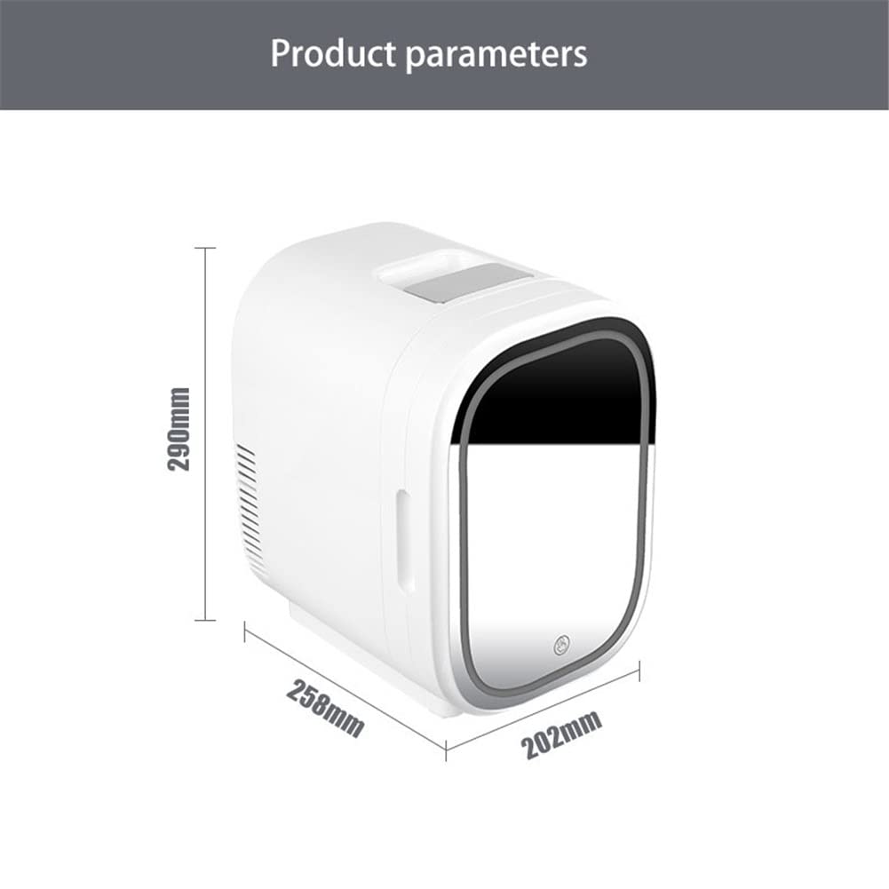 Mini Nevera portátil, Nevera para el Cuidado de la Piel de 8 l con Espejo LED, Enfriador y Calentador eléctrico, Nevera compacta de Maquillaje AC/DC para el Cuidado de la Piel, Alimentos