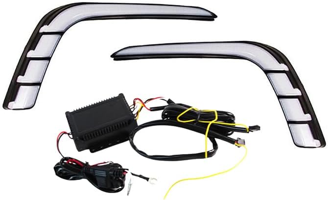 Dual Color White DRL Daytime Running Light/Amber Turn Signal, Front Bumper Fog Lamps DRL Driving Signal Lights, 2014-2016 Compatible with Suzuki Swift