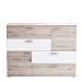 Produktbild FORTE Skive Kommode mit 2 Türen und 4 Schubladen, Holzwerkstoff, Sandeiche / Weiß, 124.9 x 41.3 x 95.9 cm