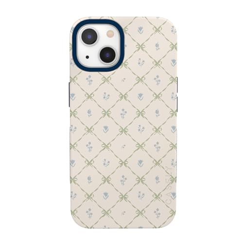 Casely iPhone 13 Mini Case | Petite Petals Floral | Dainty Lattice | Bold Protective Design | Compatible with MagSafe