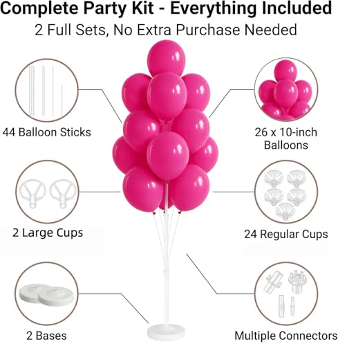 Image of Balloon Column Kit for Floor Set 2 with Stand for Birthday Party Decor