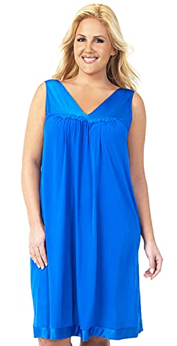 Exquisite Form Women's 30807 Plus Size Nylon Tricot Sleeveless Short Knee Length Nightgown (1X - 3X)