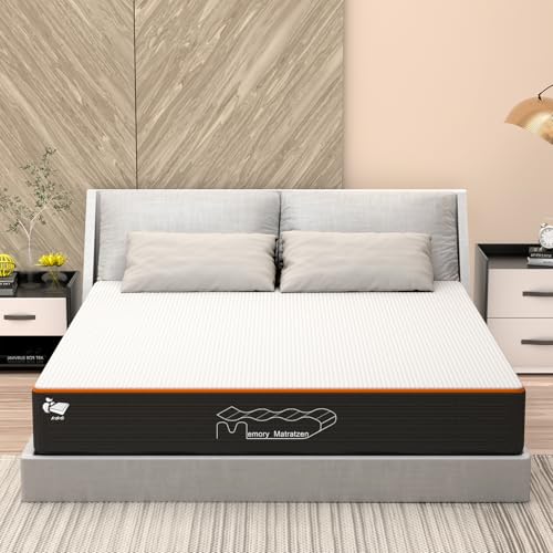 Matratze 180x200cm 26cm Höhe, Öko-Tex Zertifiziert, Ergonomische 7-Zonen Kaltschaummatratze, Härtegrad H2/H3, Premium Memory Foam Matratzen, Rückenentlastende, Mattress mit Abnehmbarer Stoffbezug
