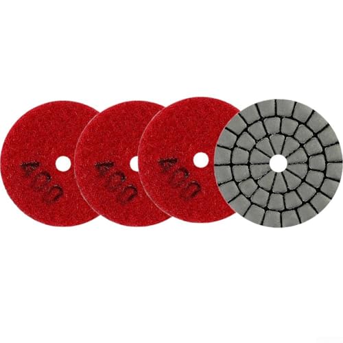 Paquete de 4 almohadillas de pulido en seco y húmedo de 50 mm para azulejos de granito, mármol y piedra, juego de discos de lijado flexibles para vidrio de cuarcita para kit de molienda (4 unidades