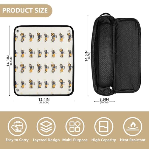 Bolsa organizadora de viaje para herramientas de cabello, resistente al calor, con tapete para planchas y rizadores miniatura 4