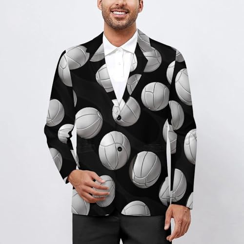 Sport Volleyball Mens Casual Blazer Button Suit Jacket Lightweight Sport Coat for Work Business2