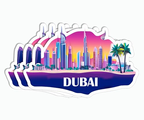 3Pcs - Dubai City Sticker - Dubai Travel Sticker - Journey Sticker - Skateboard Sticker - Scrapbook Sticker - Phone Laptop Sticker