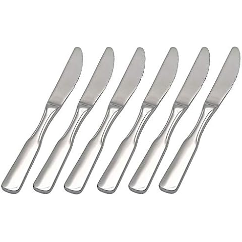 GRÄWE Dessertmesser aus Edelstahl, 6er Messer Set, Menümesser mit Wellenschliff, poliert, spülmaschinengeeignet - Serie Spaten Cover