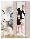 Wall Mirror Full Length Tiles, Unbreakable Gym Mirrors for Home Gym, 10 x 10 Inch 4PCS, Acrylic Plexiglass Locker Mirror, Frameless Body for Bedroom, Over The Door Mirror Wall-Mounted Workout Sticker