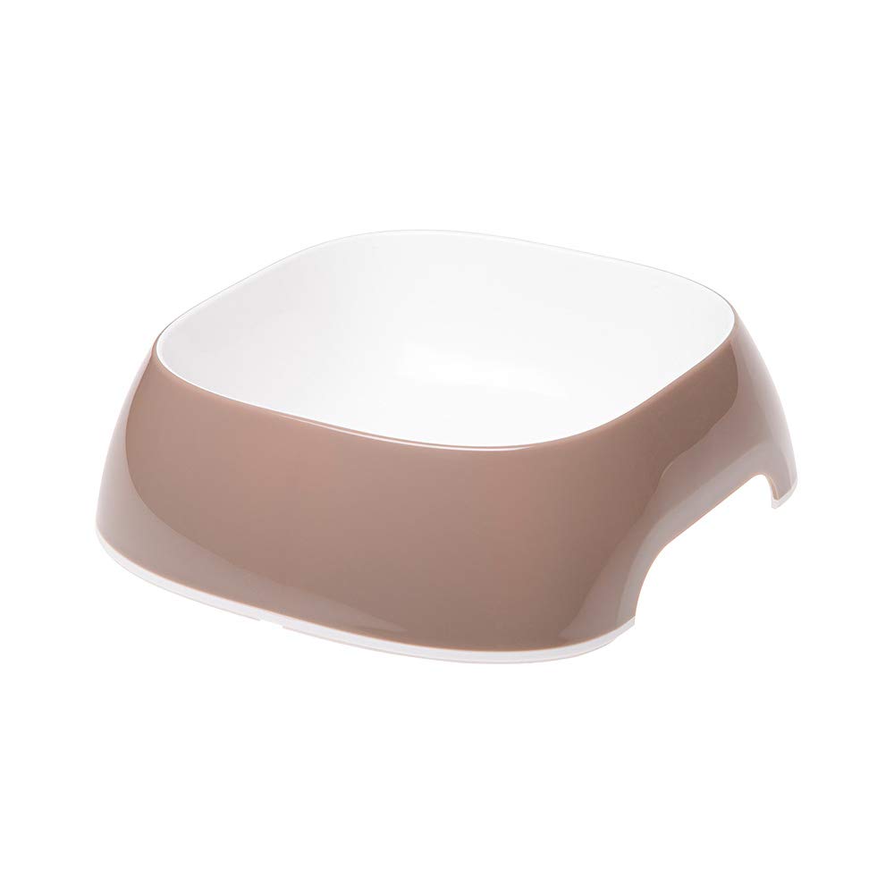 Ferplast Cat Bowls GLAM, Non-Slip Rubber Base, Food and Water Plastic Small Dog Bowl Easy to Clean, 0,4 Liter, Grey — image 1