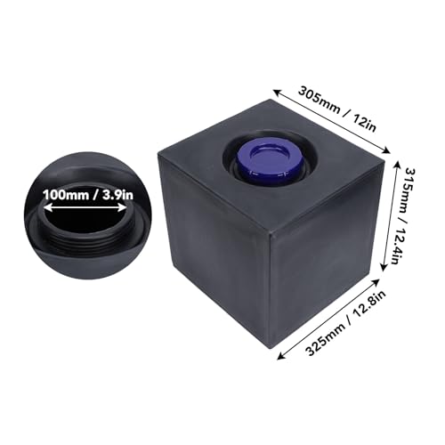 RV-Frischwasserbehälter, 8 Gallonen RV-Wassertank 12,8 X 12,4 X 12 Zoll und Kältebeständiger Quadratischer Wasserspeichertank für Anhänger, Boot, Yacht, Schwarz