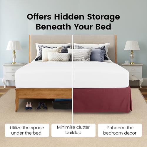 image for Utopia Bedding King Bed Skirt - Soft Quadruple Pleated Ruffle - Easy F