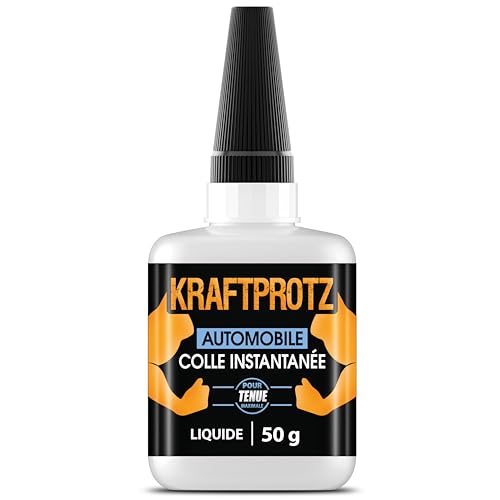 Colle Automobile Extra Forte Liquide 50 g - Colle Carrosserie Voiture pour Joints, Cuir & Textile Auto - Résistante à l'Eau & à la Chaleur - Transparente,...