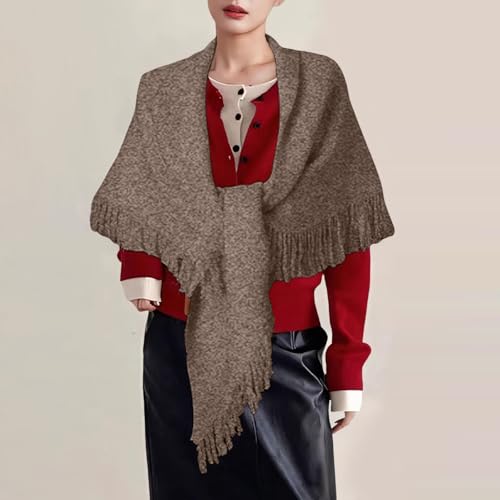Poncho cape réversible en cachemire doux pour l'automne