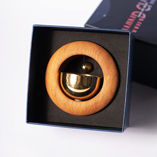 Treelf Magnetic Shopkeepers Bell For Door Opening Golden Silk Wood Doorbell Wind Chime Office Ornaments And Hanging Decoration For Entrance, Fridge Sticker And Barn Door Housewarming Gift #TOP5