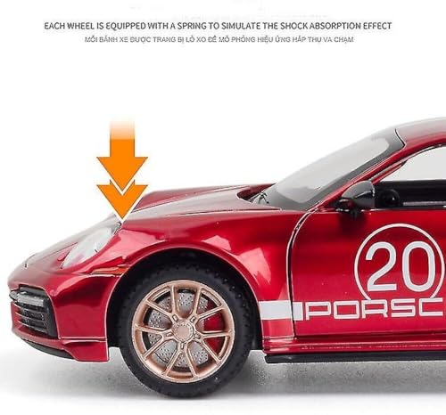 Image of Invite Enterprise 1:32 Porsche 911 Carrera Diecast Model Car Die-cast Metal Toy car Cars Pullback for Kids Best Gifts Vehicle Toys Sound and Light Pull Back (Multi Color)