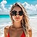 Playful No Design Rimless Sunglasses Womens with UV400 Protection, Womens Fashion Streetwear Accessories Sunglasses