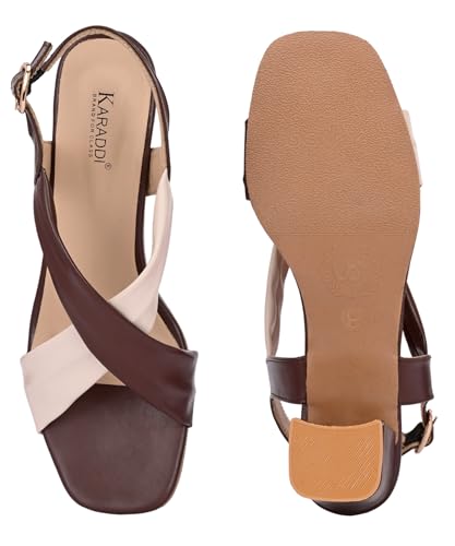Image of Karaddi Women Fashion Sandal | Ladies Sandals Pull On Block Heels for Women | Office Wear Footwear for Women | Party Sandals for Women | Back Strap Ladies Sandal