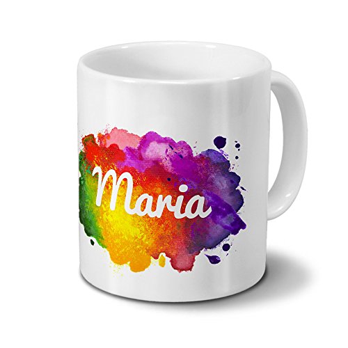 Personalisierte Tasse „Veronika“ – Motiv Color Paint, 200 Ml, Weiß | Spülmaschinenfest & Kratzfest