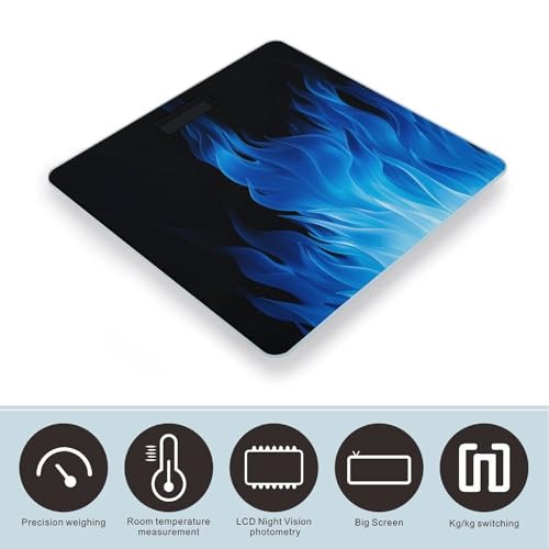 Báscula digital de baño Blue Flame con plataforma amplia miniatura 3