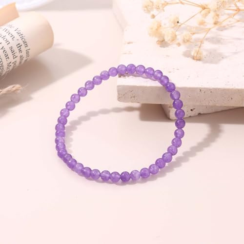 SONNYX Pulseiras de cristal para mulheres e homens – Pulseira de pedras preciosas naturais de 4 mm c