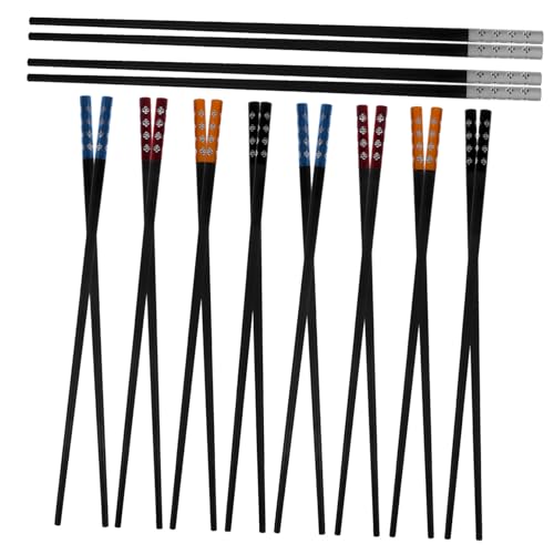 JECOMPRIS 10 Pairs Alloy Chinese Chopsticks Reusable Tableware for Home Kitchen and Travel Smooth Surface for All Ages Easy to Clean