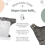 LA PETITE OURSE Linges de couches de vêtements – Rouleaux de liners de couches jetables au Canada – 400 Feuilles (4 Rouleaux x 100) – Biodégradable, sans parfum, sans chlore, 100% Viscose – 11.5 x 6.75 dans