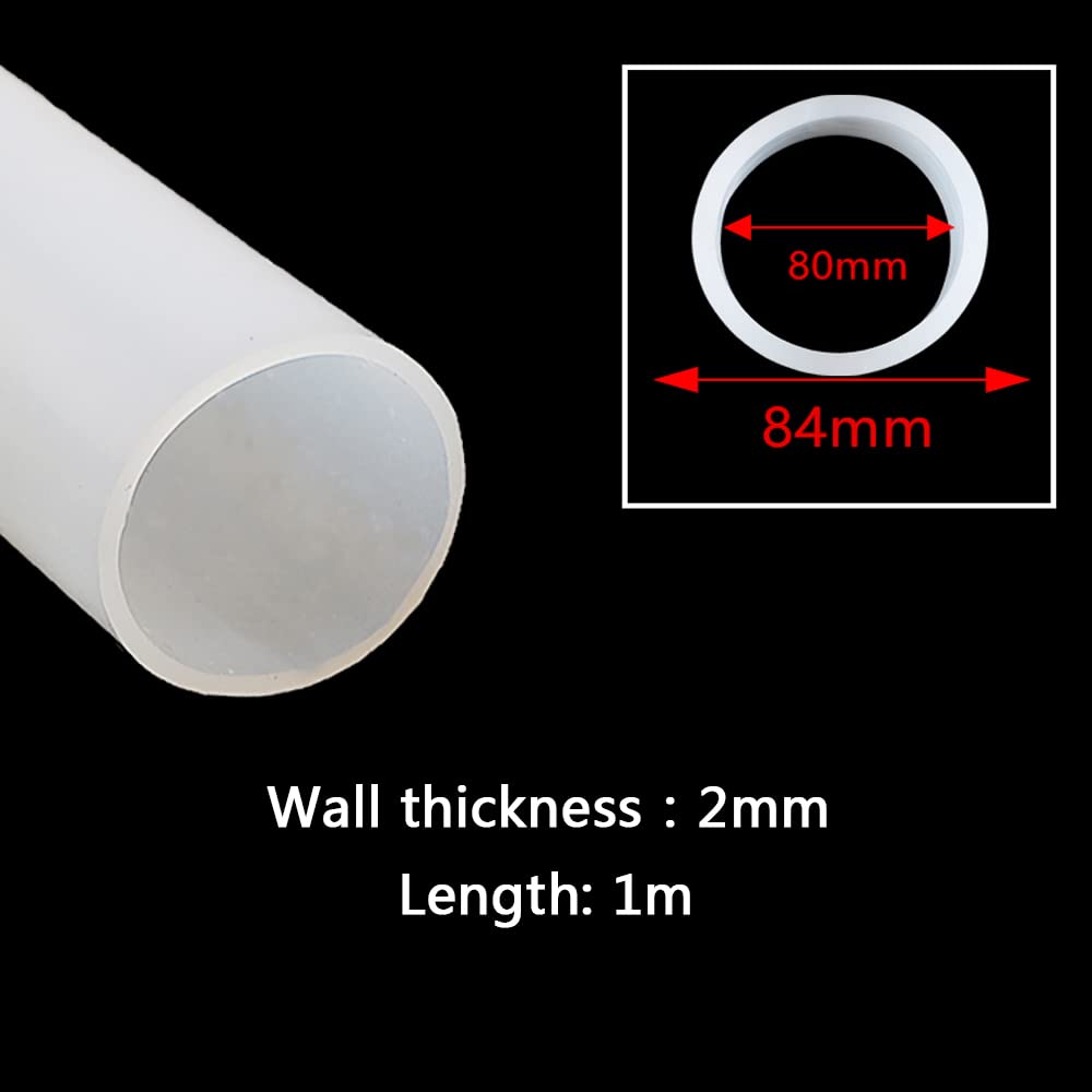 MIFANI Tubo in silicone, Silicone, Tubo, 1M/3.28Ft, 75 * 79mm, Bianco, 1 pezzo