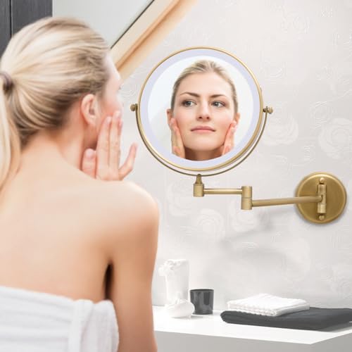 Espejo de maquillaje doble 8 pulg con luz recargable miniatura 3