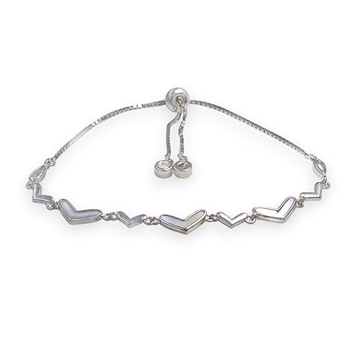 925 Sterling Silver Heart Shape Bracelet For Women