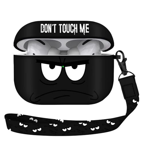 Image of for Airpods Pro 2nd Generation Case,Don't Touch Me Cool Cover with Lanyard Big Eyes Cute Cartoon for Airpods Pro 2nd Generation Case,Soft Shockproof Cover for Women Men-Grey