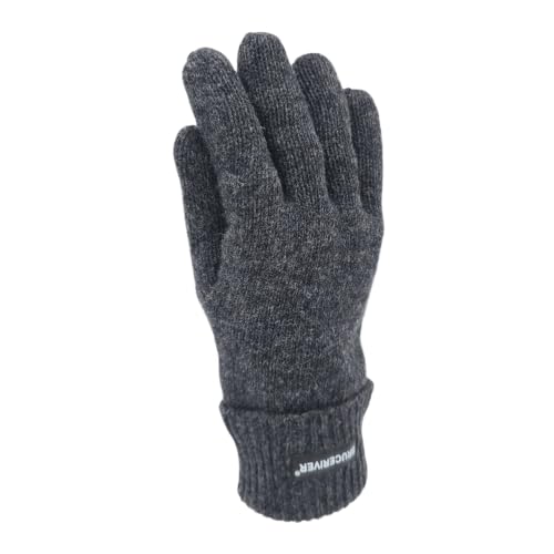 Image of BRUCERIVER Men's Pure Wool Knitted Gloves | Insulated Fleece Lining
