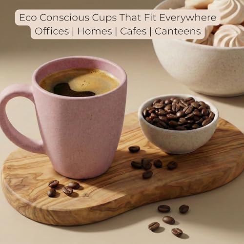 Image of Mahaware Ecohome Coffee Mug Set of 2, 300 ml, Biocomposite Rice Husk & Bamboo Fibre, Microwave Safe Matte Finish Coffee Cups, Hot & Cold Beverages, Rakhi Gift for Brother & Sister, Rakshabandhan Gift