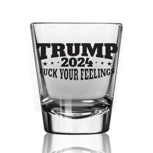 Trump 2024 F UR Feelings Shot Glass | 2 oz Bourbon Whiskey Shot Glass | Shot Glasses For Men | Retirement Gifts | 21st Birthday Shot Glass | Made In USA