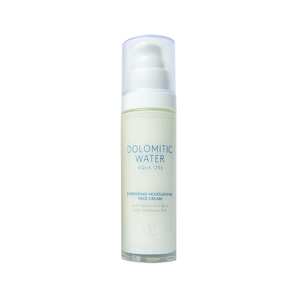 Agua Dolomítica - 50 ml Crema Facial Hidratante Energizante con Ácido Hialurónico y Coenzima Q10
