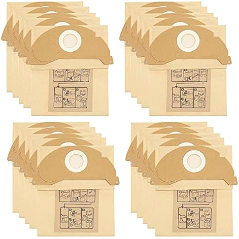 20 Pack Paper Filter Replacement Bags Compatible with Kärcher Wet and Dry Vacuum Cleaners WD 2, MV 2, WD 2.200 to WD 2.550,69043220 Cover