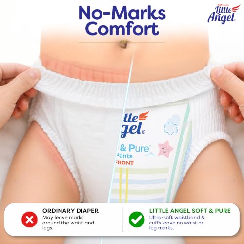 Image of Little Angel Soft & Pure Premium Baby Diaper Pants | XXL - 36 Count (14+ Kgs) | With BreathableAir Layers for Rash-Free Comfort, Lightweight AirSlim Fit, No-Marks Soft Waistband, MaxAbsorb Dry Protection & Calendula Extracts for Baby's Soft Delicate Skin