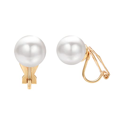 Aretes de Perla para Mujer con Clip No Perforados