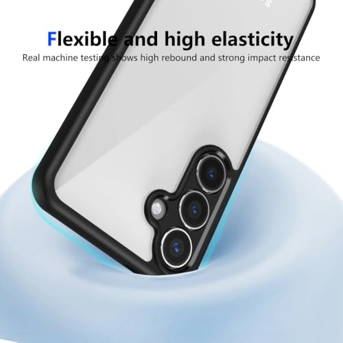 Image of VONZEE Clear Back Case Cover for Samsung Galaxy S24 fe 5G | Shockproof Design | Hard Back Cover Case for Samsung Galaxy S24 fe 5G (PC & TPU, Black)