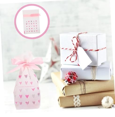 Image of VRB Dec 40Pcs Return Gift Bags - Potli Bags, Return Gift Bags for Kids Birthday - Gift Packing Bags - Goodie Bag for Return gifts - goodie bags - gift pouches for return gifts - guddy bags for return gifts (40Pcs Heart Ribbon Bag)