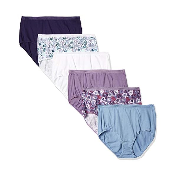 Hanes Women's Signature Cotton Breathe Briefs Underwear Pack, 6-Pack (Colors May Vary)