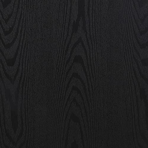 Household Essentials Crown Rectangular Coffee Table With Storage Shelf Black Oak Wood Grain And Gold Metal #TOP6